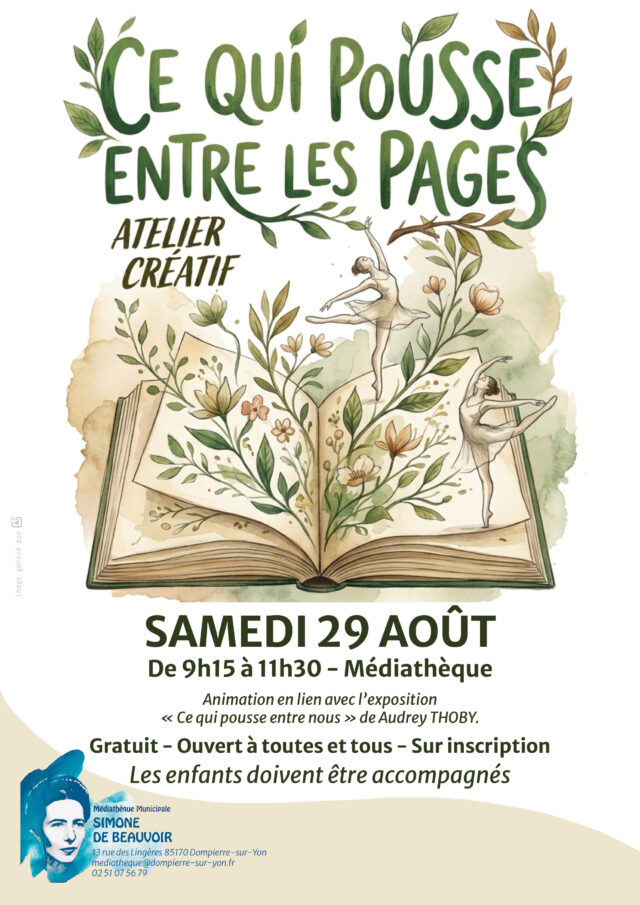 Affiche antelier ce qui pousse entre les pages